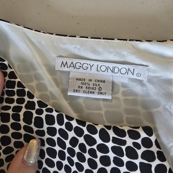 Vintage Maggy London Silk Dress Womens Sz S. - Picture 5 of 7